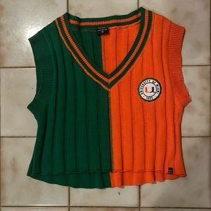Hype and Vice University of Miami knitted sleeveless top